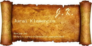 Jurai Klemencia névjegykártya